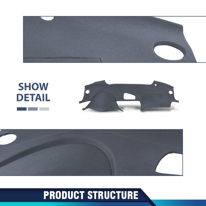 PIT66 TPE Dash Bezel Cover Dashboard Light Gray Compatible with