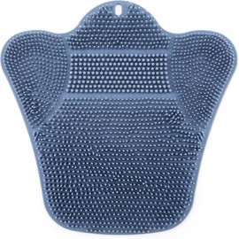 Depurador de espalda de ducha Depurador pies para ducha, pies y espalda silicona con ventosas antideslizantes, almohadilla limpieza para masaje exfoliante, azul