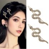 fdsmall Snake Hair Pins for Women 2Pcs Rhinestone Snake HairPins