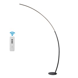 JONATHAN Y JYL7134A Enzo 68" Contemporary Minimalist Metal Arc Dimmable Integrated LED Floor Lamp for Bedroom, Living Room, Office, Black