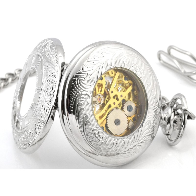 Infinite U Dual Time Display Hollow Skeleton Steel Hand Wind