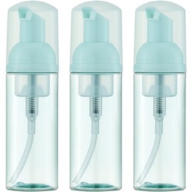 60ml Foam Bottle (3PCS) Empty Foaming Pump Dispenser for Hand Soap, Lash Cleanser, Shampoo to Travel (Green, 60ml)
