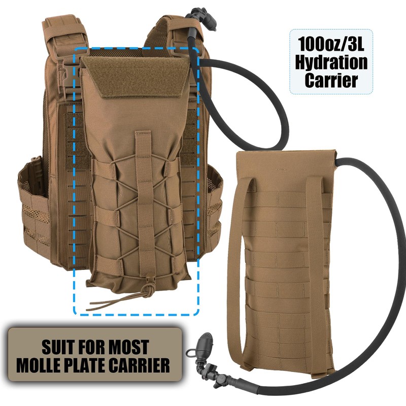 PETAC GEAR 1.5L / 3LTactical Hydration Pack，Molle Carrier Pouch for