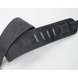 LM Products Guitar Strap Classic Leather - Tooled Leather LS-2804T, Slate