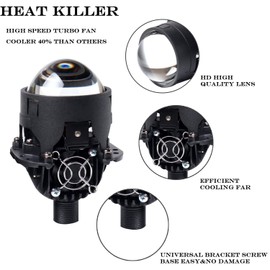 SHNJAUTO 2.5 Inch Bi-LED Projector Lens with High Low Beam-6000K White 92W/pair 20000LM Focus Beam DOT Approved Clear Cut off Line No Blind Oncoming Car Upgrade Bi-Xenon Projector Lens