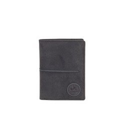 MiTASCH Men's Leather Wallet RFID Protection, No Card Reading, Made of Genuine Buffalo Leather, Black Grey, Classic