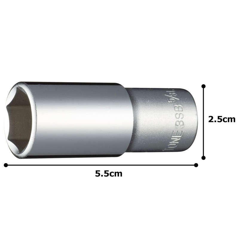 Tone 3SB-20L Deep Socket (Hexagonal) 3/8 inch (9.5 mm) Insertion