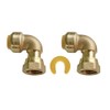 HQMPC Push Elbow Coupling with Union 1/2"X1/2" 2Pcs No Lead