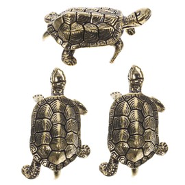 MAGICLULU Brass Turtle Statue Animal Sculpture Tabletop Turtle Ornament Vintage Tortoise Decor