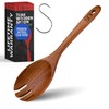 PriorityChef Premium Wooden Salad Servers - Handcrafted Teak Wood Spork
