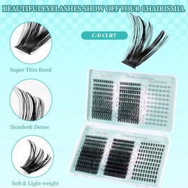 YHIXYUNAZ Natural Lash Clusters Kit Reusable DIY Eyelash Extensions, 30D/40D/60D/80D Fluffy Volume Clusters for Beginners, Cruelty-Free & Hypoallergenic