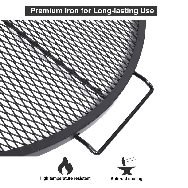 Lineslife X-Marks Fire Pit Cooking Grill Grates Portable, Heavy Duty
