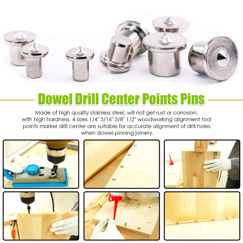 Keadic 23Pcs Dowel & Tenon Center & Drill Bits Set,