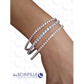 inSCINTILLE Unisex Tennis Bracelet with Zircons and Adjustable Snap Clasp, Metal, Cubic Zirconia