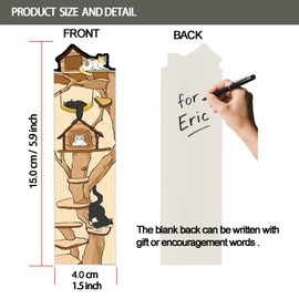 30 Pcs Book Tracker Bookmarks Bulk 5.9 x 1.5 Inch Paper Tracking Bookmark Reading Page Markers for Book Lovers Students School (Cat)