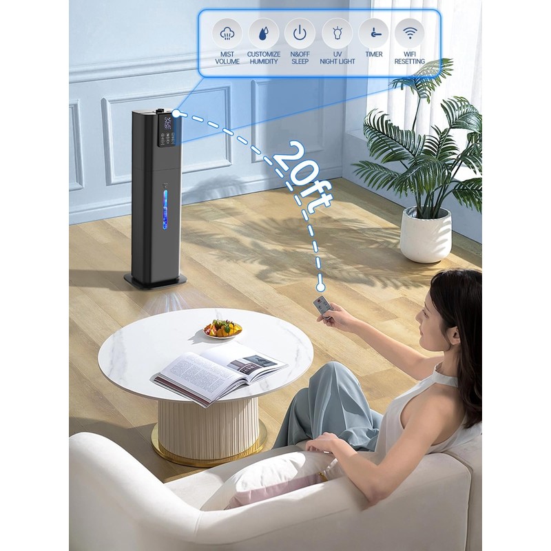 8L Smart Humidifiers for Bedroom Large Room, 2.1Gal Cool Mist