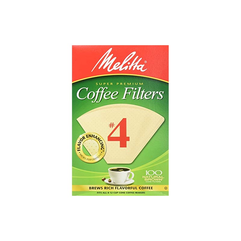 Melitta Cone Coffee Filters, Natural Brown #4, 300 Count (Pack