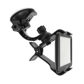 Ramtech Universal Car GPS Windshield Dual Clip Mount, Suction Cup Holder with 360° Rotating Bracket, Compatible with 6 Inch Tomtom Trucker 600, WMDC