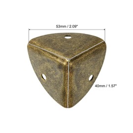 sourcing map 2 Pcs Decorative Box Corner Cover, 40mm Metal Edge Guard, Furniture Corner Edges Protector with Screws, Bronze