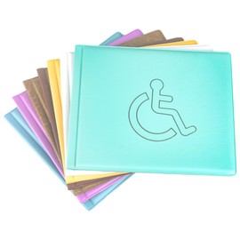 Disabled Badge, PU Leather Disabled Badge Holder for Car, Blue Parking Badge, Disability Badge Holder (Light Green)
