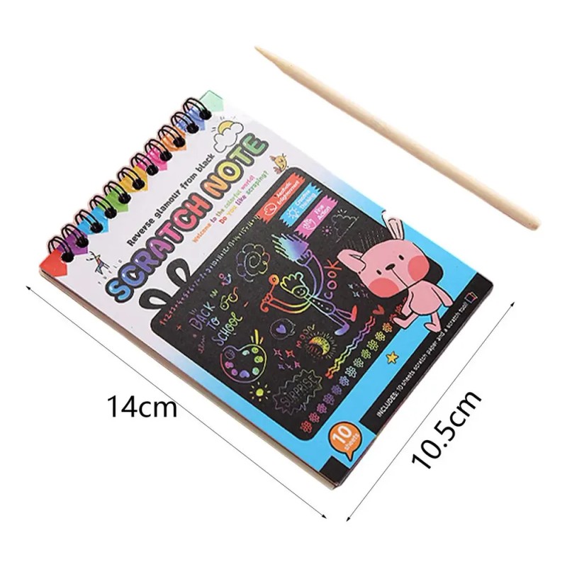 Juego De Notas Artísticas De Papel Para Rascar, Hojas Azul