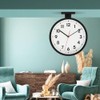BESTIME 66296A Black Frame Double Sided Aluminum Wall Clock.Simple design,classic