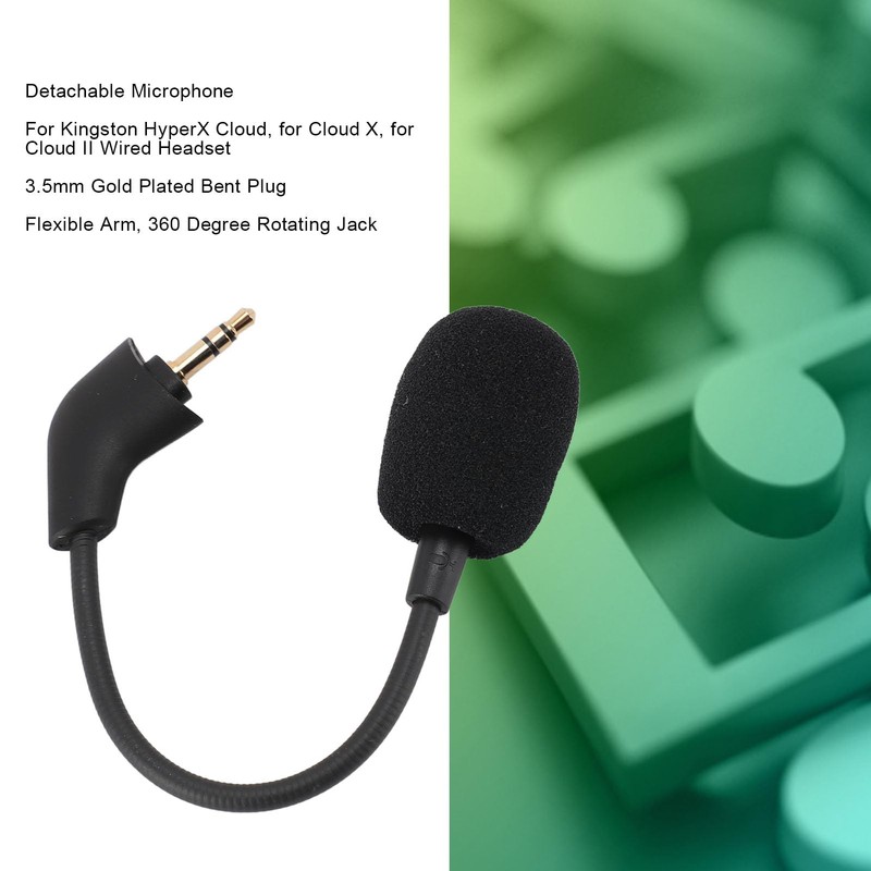 Flexible Microphone, 3.5mm Plug Omni Directional Detachable Game Mic Replacement