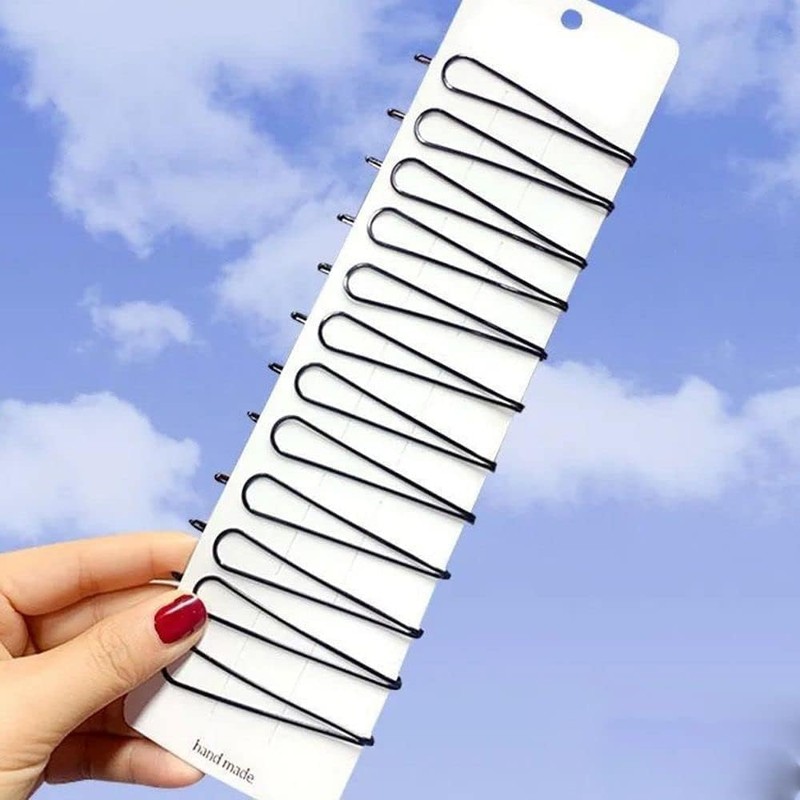 12Pcs Black Hair Bobby Pins, Mini Invisible Bangs Clips, Fashion