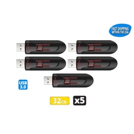 Sandisk Cruzer Glide 32GB 3.0 Flash Drive USB Thumb Drive (Pack of 5)