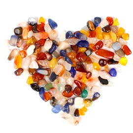 Decorative Stones, 200g Mixed Tumble Stones Colorful Polished Natural Pebbles Small Decorative Rocks for Flowerpot Vase Filled Fish Tank and Garden Decoration (7-12mm)