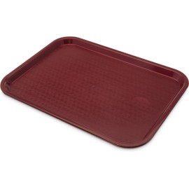 Carlisle CT121661 CafÃ© Standard Cafeteria / Fast Food Tray, 12" x 16", Burgundy