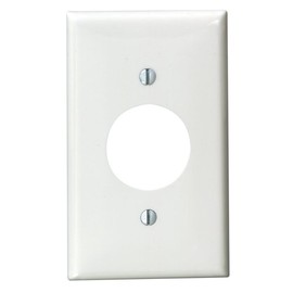 Leviton 1-Gang Single 1.406-Inch Hole Device Receptacle Wallplate, 80704-W, White