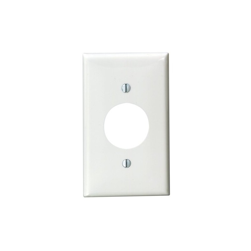 Leviton 1-Gang Single 1.406-Inch Hole Device Receptacle Wallplate, 80704-W, White