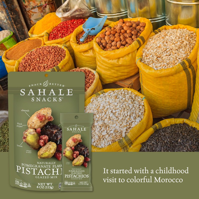 Sahale Snacks Pomegranate Flavored Pistachios Glazed Mix, 4 Ounces (Pack
