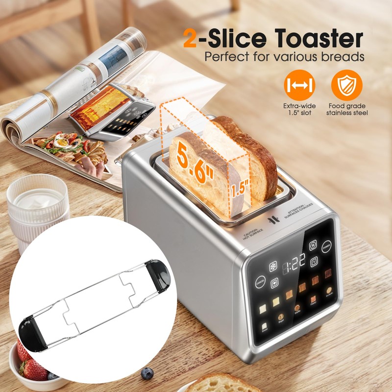 Toaster 2 Slice, TA1428 Toaster Warming Rack, Adapted to Touch
