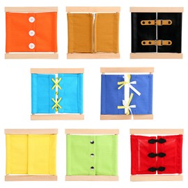 WEBEEDY Dress Practicing Boards Busy Board Dress Practice Boards Christmas Birthday Unique Gift (Set of 8)