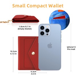 Gostwo Womens Wallet RFID Blocking Small Wallets Woman Credit Card Holder Trifold Ladies Wallets with Coins Zipper Pocket(Red)