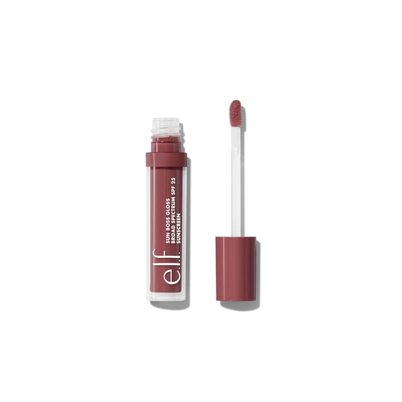 e.l.f. Sun Boss Gloss SPF 25, Pigmented Lip Gloss for