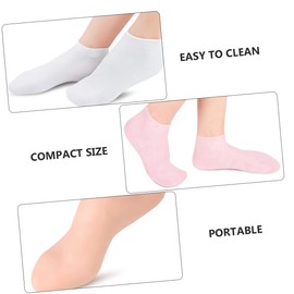 SAFIGLE 3Pairs Moisturizing Foot Socks for Women Elastic Cracking Foot Covers Skin Tone Hydration Treatment Socks for Soft Smooth Feet Care