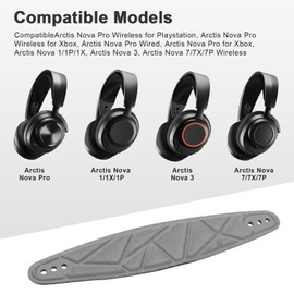 Arzweyk Replacement Nova 7 Headband Pad Compatible with SteelSeries Arctis Nova Pro/Nova 7 7X 7P/Nova 3/1 1P 1X Gaming Headset (Grey)