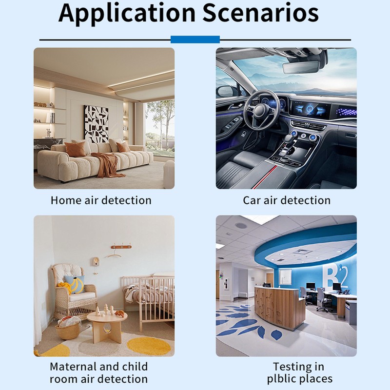 Electrochemical Formaldehyde Sensor Air Quality Detector HCHO TVOC CO2 Tester