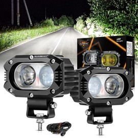 Auxbeam 4in 60W LED Pod Light for Truck, Super Bright Spot Beam 2Pcs Cube Offroad Light Bar for ATV UTV SUV Boat Jeep