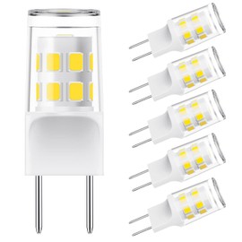 [Pack of 5] G8 Led Bulb, 3W Equivalent 20W-25W Halogen Bulb, G8 GY8.6 Bi-pin Base, T4 120V Puck Light Bulb for Replacement Microwave Light Bulbs, Under Counter Kitchen Lighting, Daylight White 6000K
