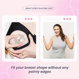 Petit Journey - Copas de lactancia plateadas con funda de silicona, cubiertas de pezón plateadas para lactancia materna, escudo de lactancia, protectores de pezón de plata 999, calmar y proteger los