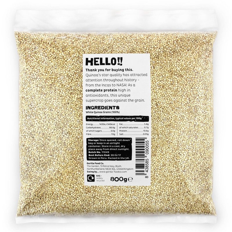 Gorilla Food Co. Natural Quinoa Grain | White | Raw