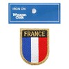 FRANCE Embroidered Patch T-Shirt Flag France Emblem Shield Gold Iron