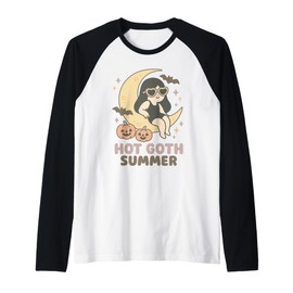Summerween Hot Goth Summer Pastel Gothic Cute Kawaii Women Raglan Baseball Tee