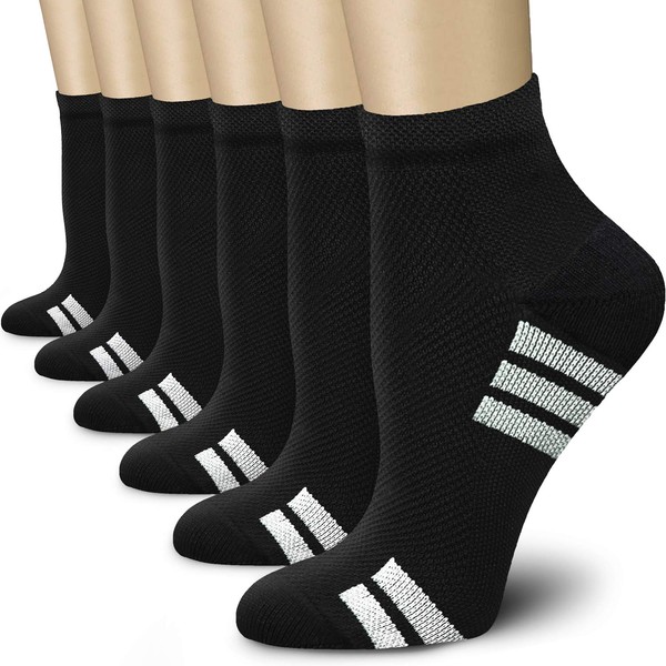 CHARMKING Compression Socks Women & Men 6 Pairs 15-20 mmHg is Best Graduated Athletic for Running, Flight Travel, Pregnant, Cycling, Support -Boost Performance, Flexibility, Durability(Multi 39,S/M)