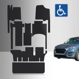 TOUGHPRO Floor Mats Accessories Full Set + Storage for Toyota Sienna Mobility (7 Passenger) All Weather Black Rubber 2011 2012 2013 2014 2015 2016 2017 2018 2019 2020