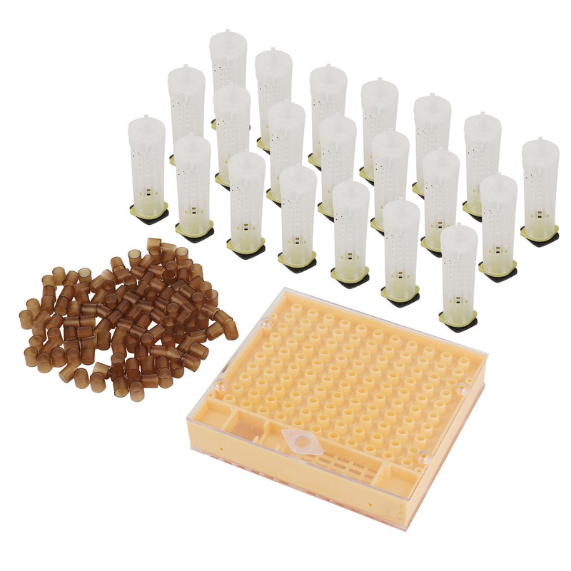 Queen Bee Rearing Box Cage Plastic Breeding Cell Cup Kit